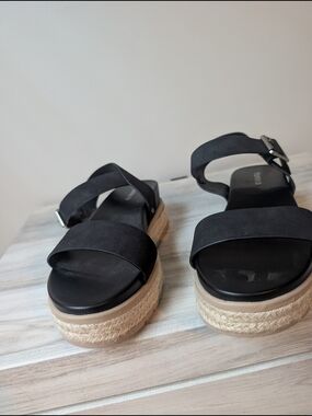 torrid Black Espadrille Platform Sandals with Buckle
